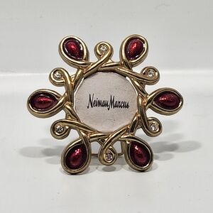 Neiman Marcus Gold and Red Clip On Picture Frame